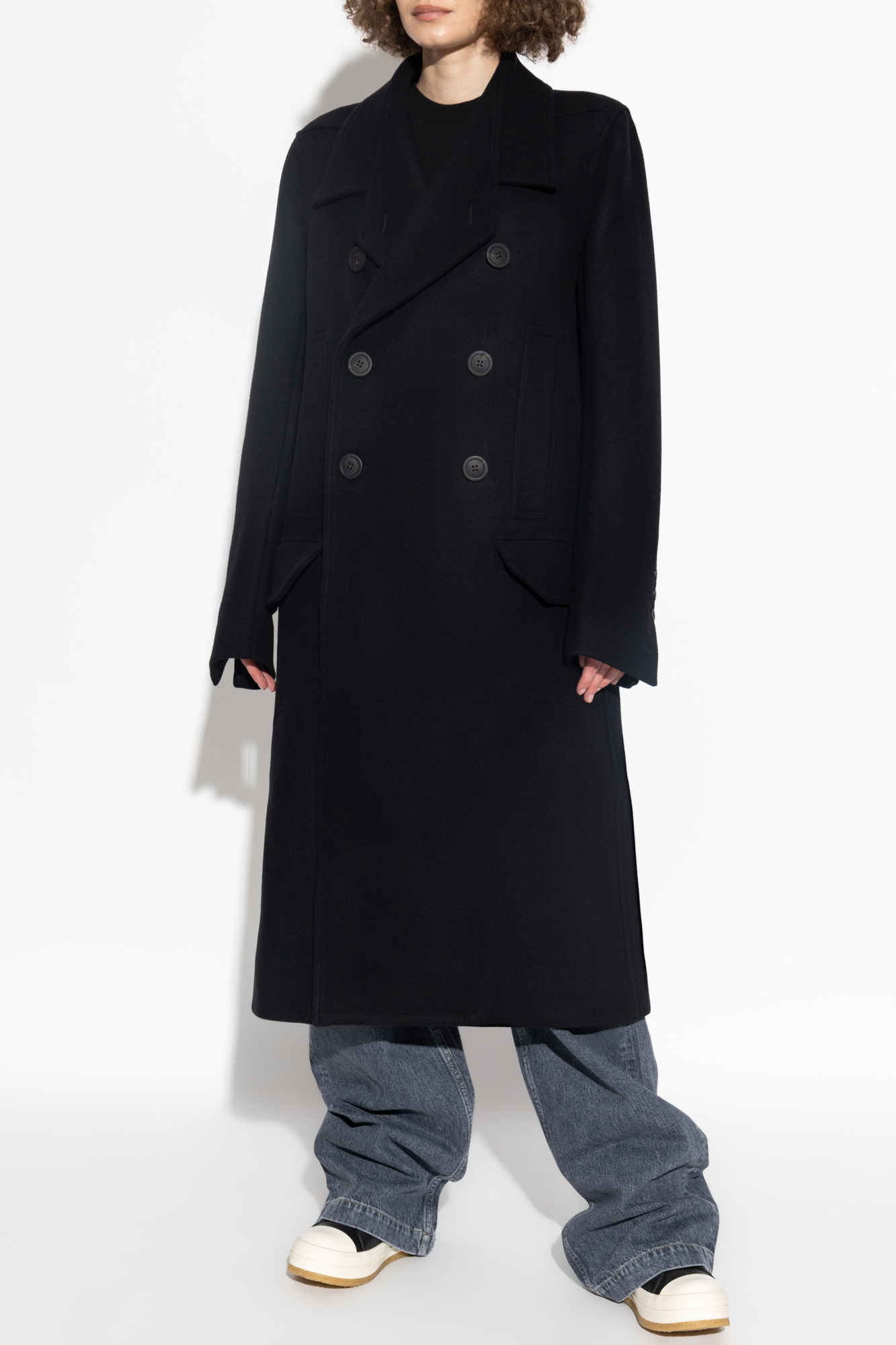 Black Double-breasted coat Rick Owens - Vitkac Canada